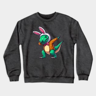 Dabbing T Rex Dinosaur Bunny Crewneck Sweatshirt